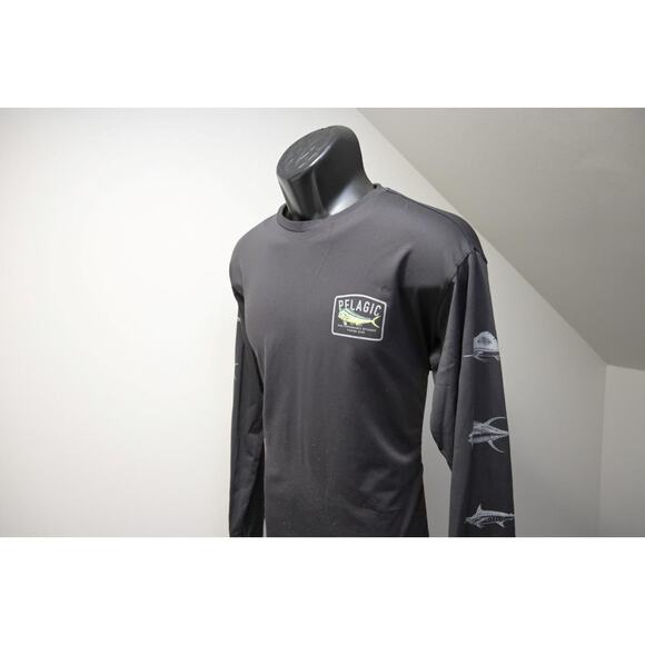 Pelagic Waterman Tee UVA Shirt Fishing Black 100% Nylon Graphic Mens Size Large - Picture 3 of 12